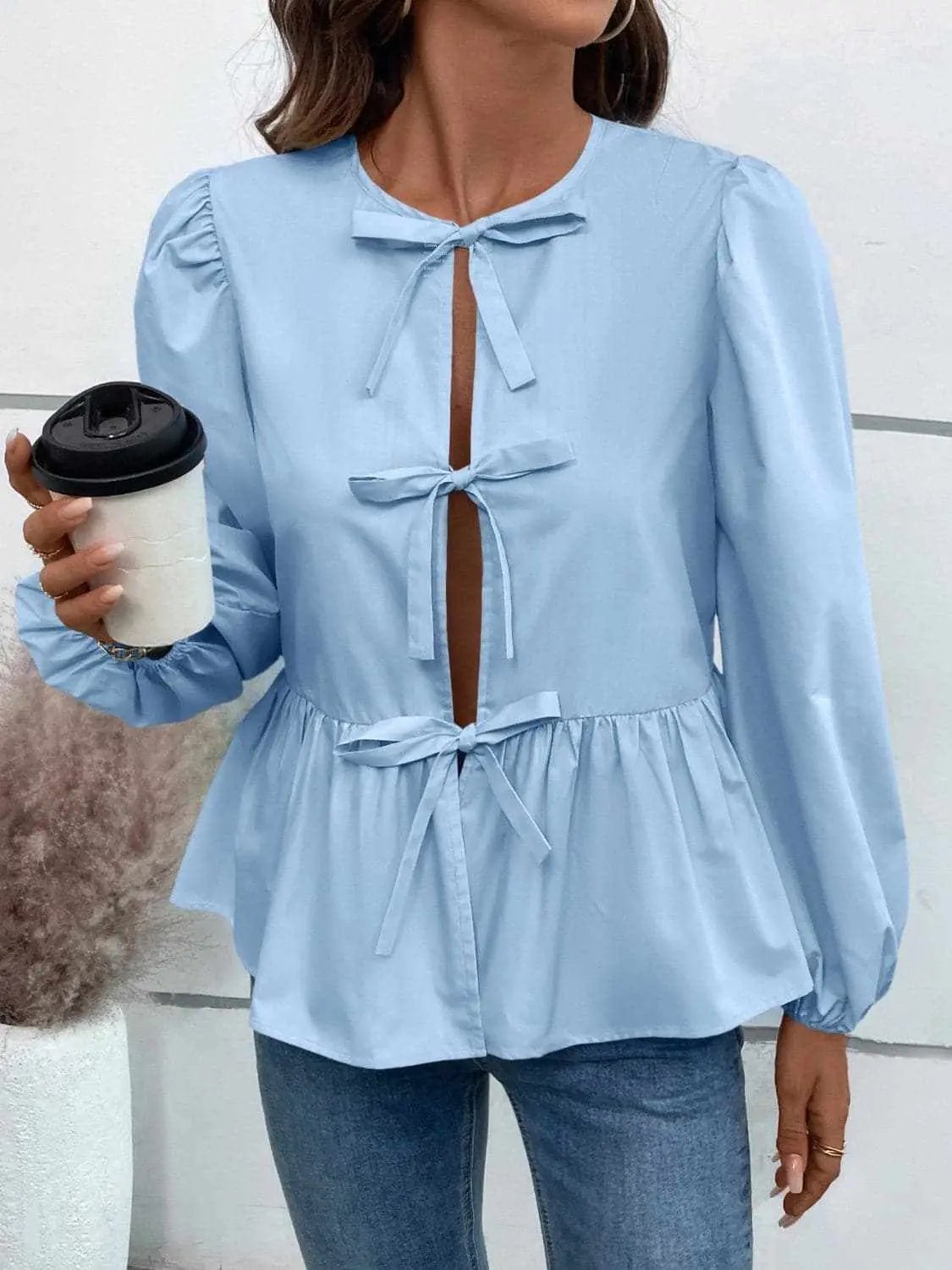 Top - Long Sleeve Peplum - Chic & Flattering