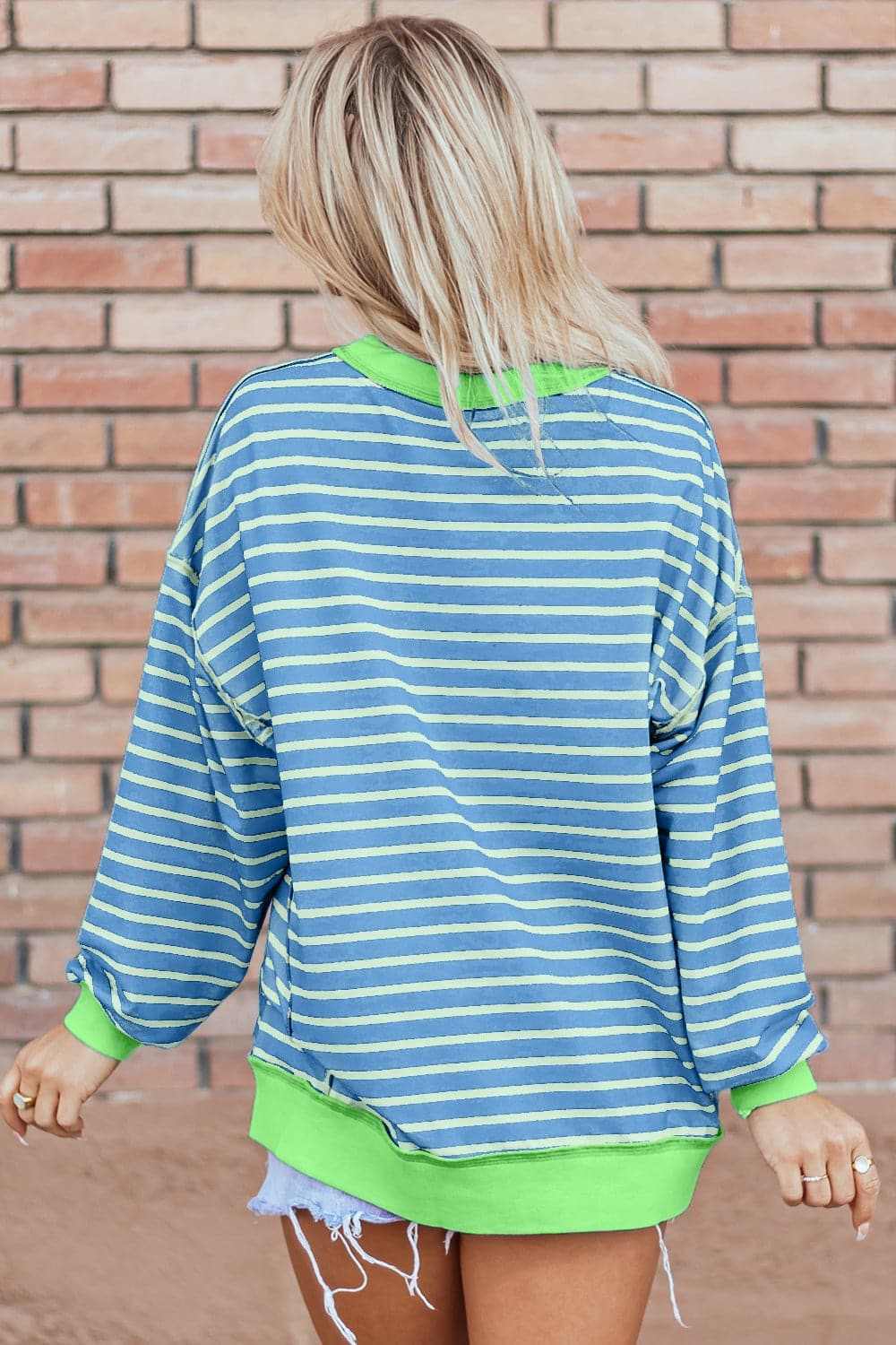 Trendsi Chic striped high-low pullover