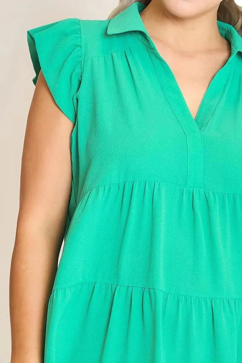 Trendsi Ruffle Dress Plus Size Women's Casual Mini Dress Comfy Fit
