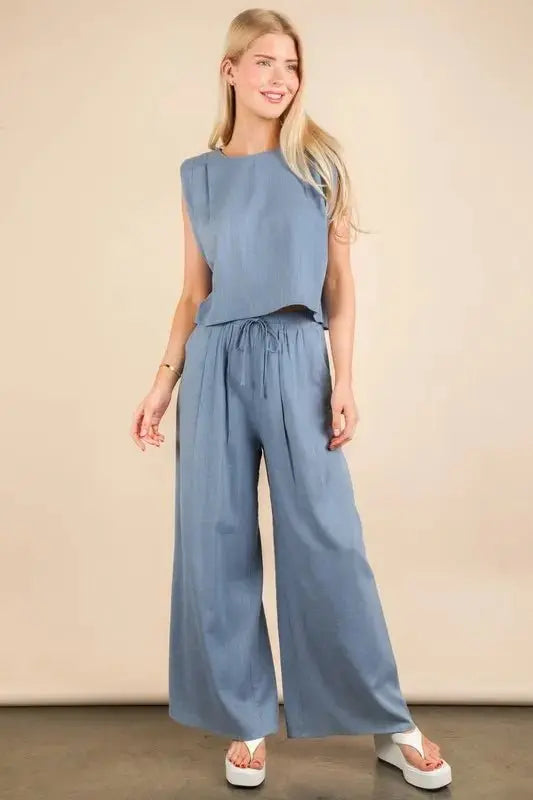 Women's Two Piece Set - Woven - Coordinated Top & Pants