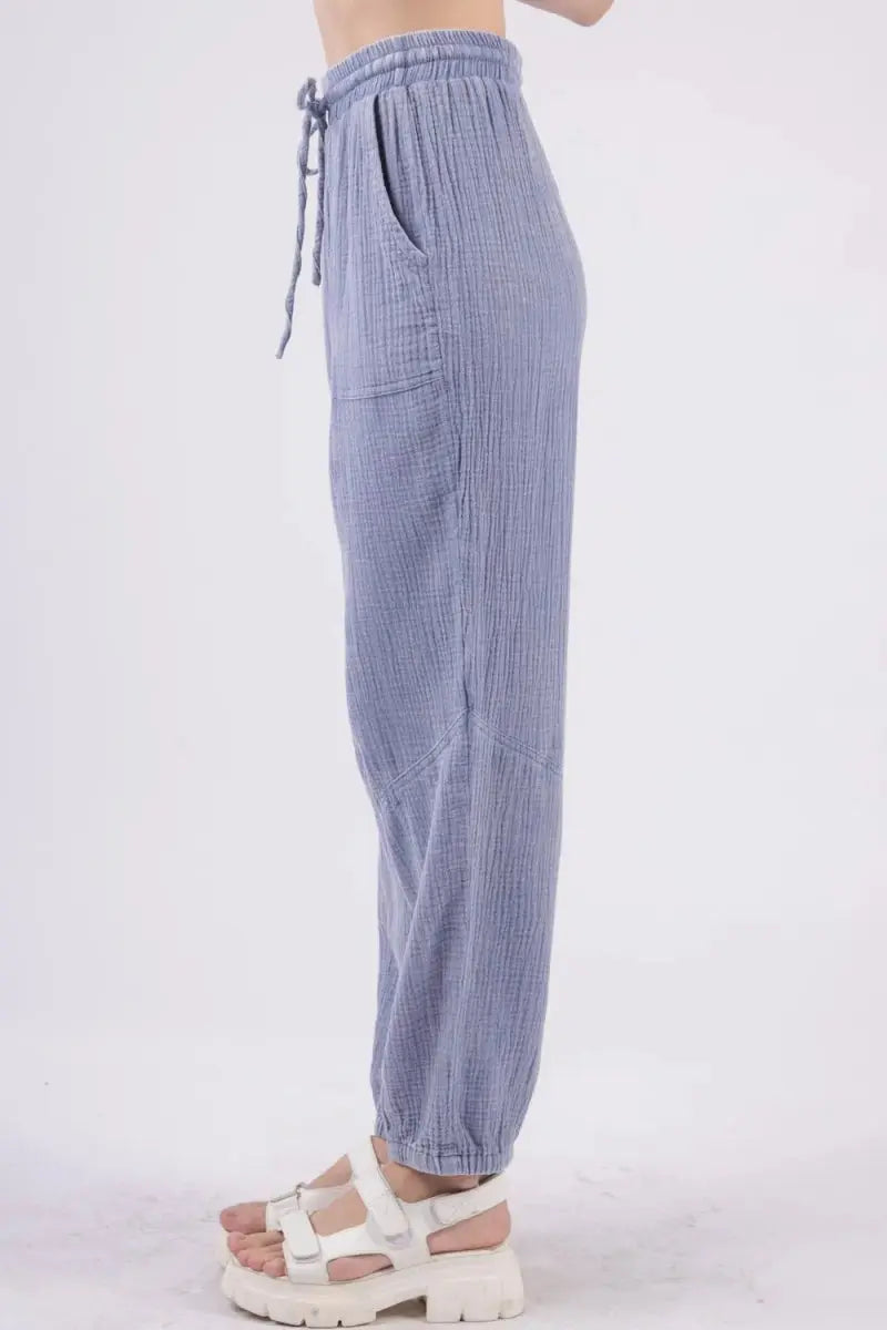 Cargo Pants - Crinkle Gauze Lightweight - Casual Comfy