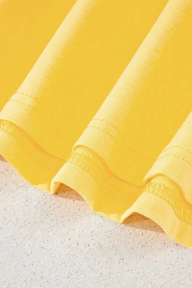 Tank Top - Yellow Floral - Summer Beach Casual Sleeveless