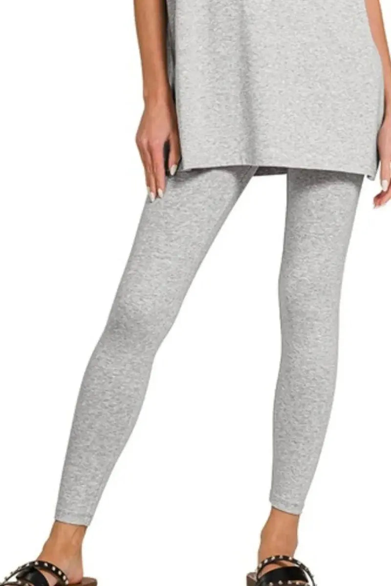 Women's Loungewear Set - Soft Cotton Comfort - Top & Legging Outfit