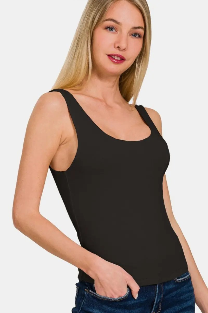 Women's Double Layer Tank - Comfy Everyday Basic Top