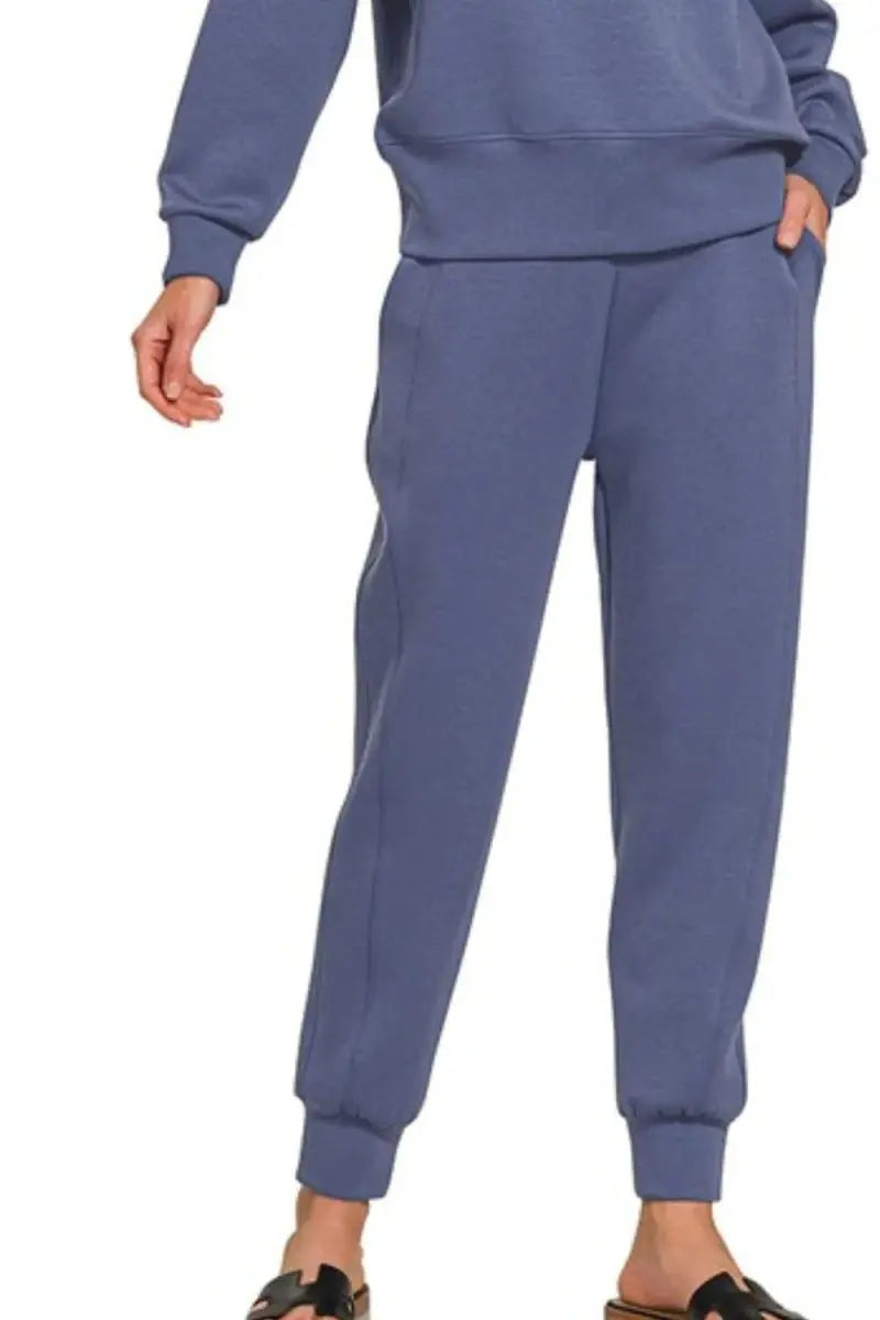 Women's Loungewear Set - Scuba Knit Comfy - Pullover & Joggers
