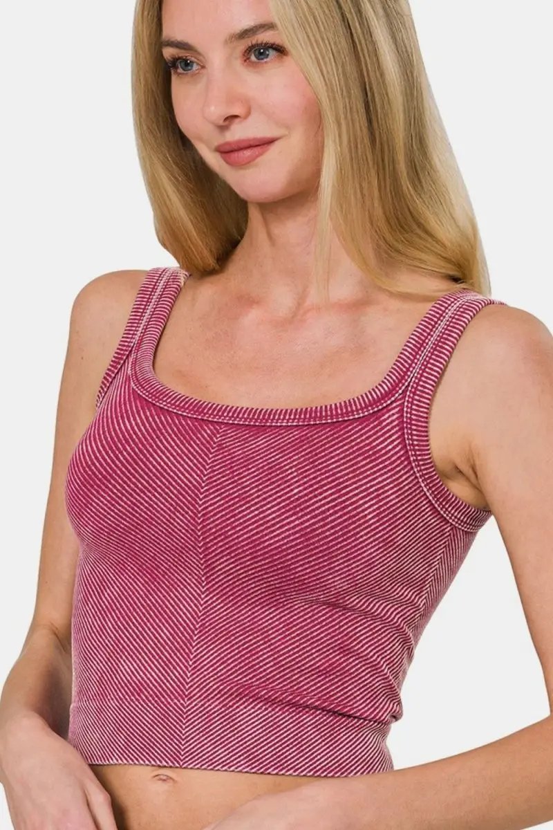 Tank Top - Ribbed Scoop Neck - Casual Everyday Comfy