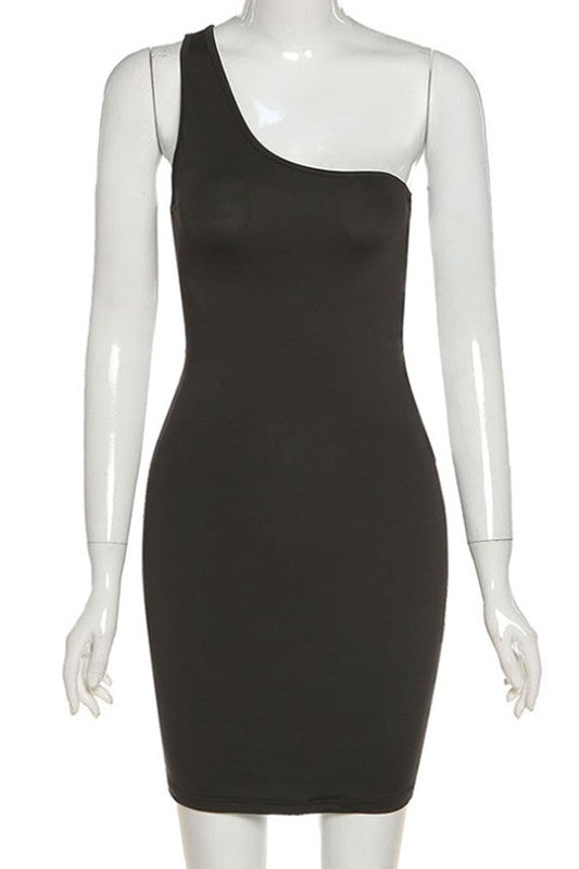 One-Shoulder Strap Slim Dress