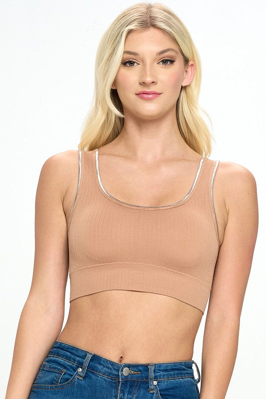 Ribbed Wide Band Bra Top