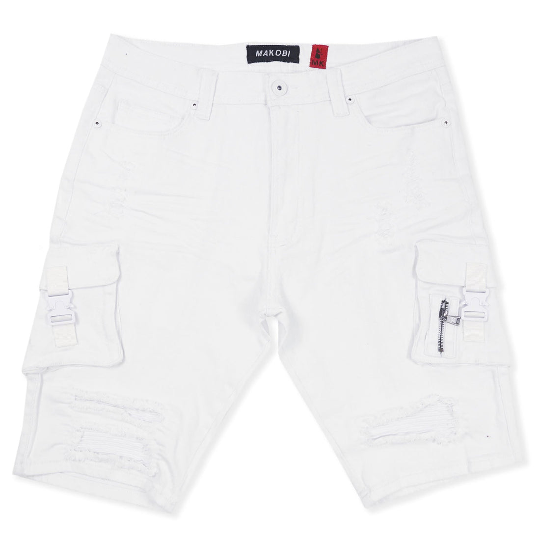 M936 - Makobi Denim Cargo Shorts - White — Star Product of the Day at Jeans.com