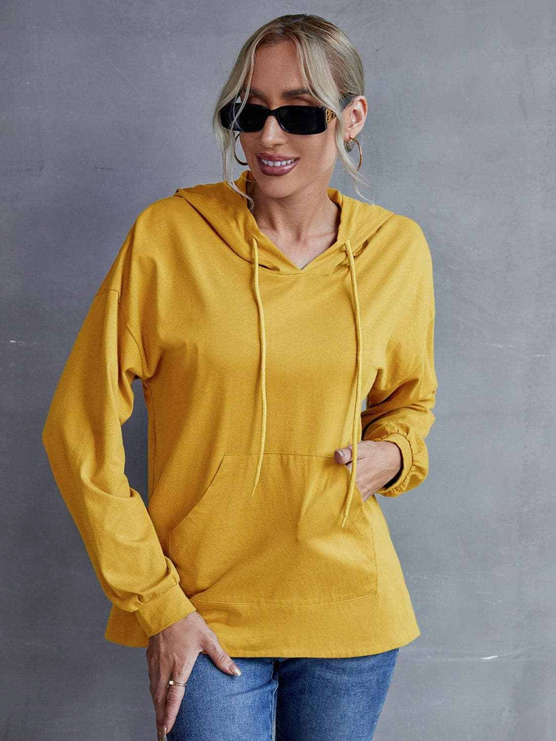 Trendsi Sweatshirts & Hoodies - Trendsi Dropped shoulder hoodie with p — Star Product of the Day at Jeans.com