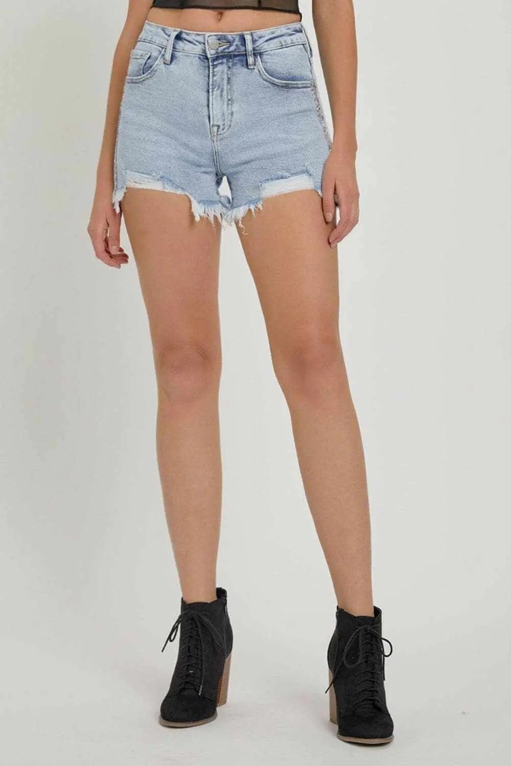 Trendsi Rhinestone Denim Shorts Women's High Rise Summer Fashion Shorts - Premium Fit — Star Product of the Day at Jeans.com