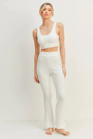 Trendsi Waffle Knit Set Women's Loungewear Tank & Flare Pants Comfy Two-Piece Set — Star Product of the Day at Jeans.com