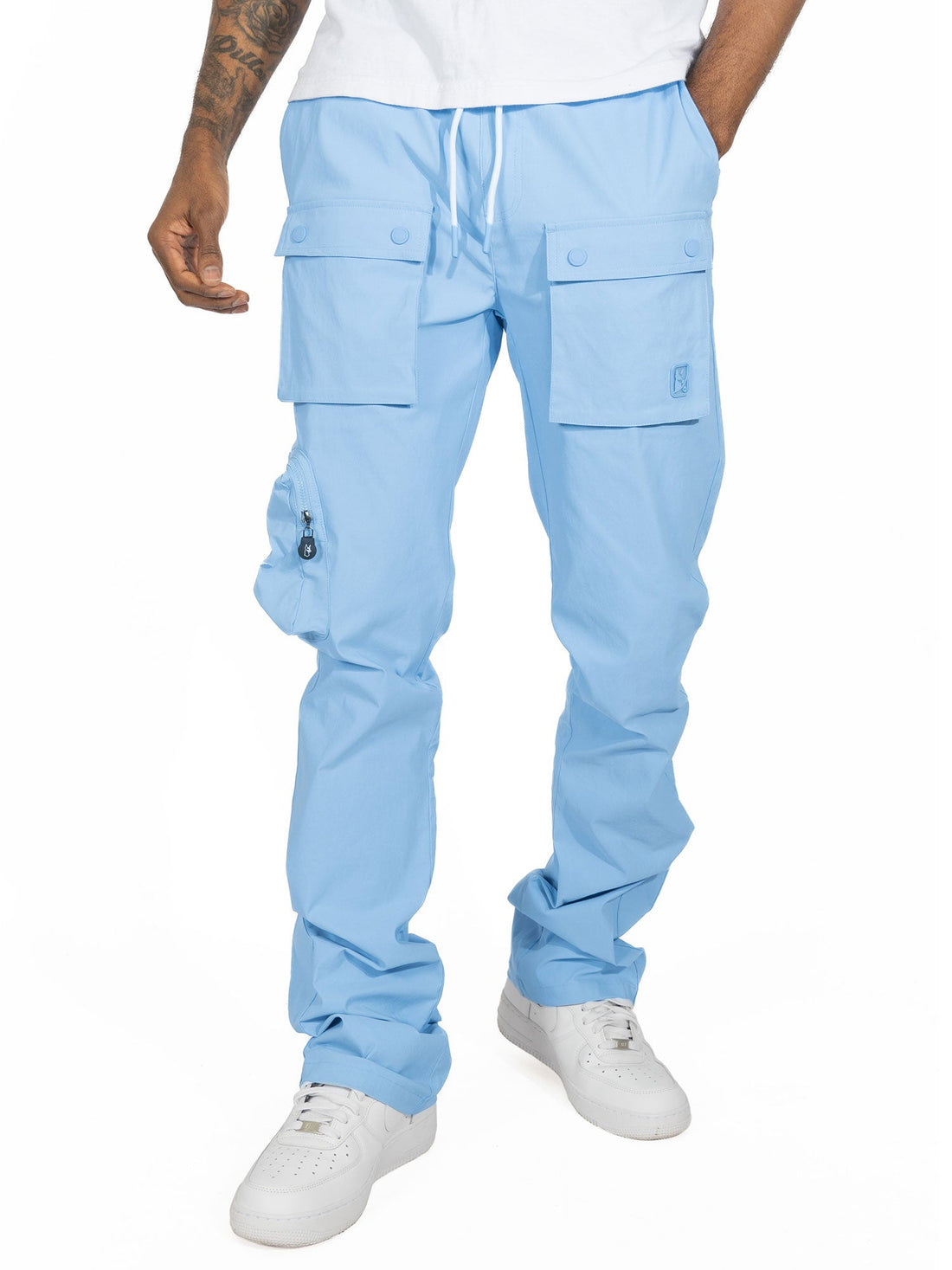 M1625 Sartoni Nylon Stacked Pants - Blue — Star Product of the Day at Jeans.com