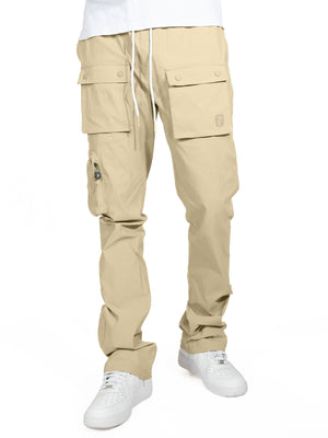 M1625 Sartoni Nylon Stacked Pants - Khaki — Star Product of the Day at Jeans.com
