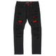 M1773 Makobi Amalfi Denim Jeans W/ Underlay - Black Red — Star Product of the Day at Jeans.com