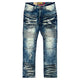 M1786 Makobi Prado Biker Jeans with Rip & Repair - Vintage Wash (NEW) — Star Product of the Day at Jeans.com