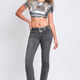 Women's Mid Rise Flap Pocket Belted Bootcut Jeans