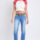 Women's Mid Rise Belted Bootcut Jeans