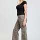 Women's High Rise Animal Print Wide Leg Jeans