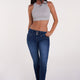 Women's Luxe Mid Rise 3-Button WannaBettaButt Skinny Jeans