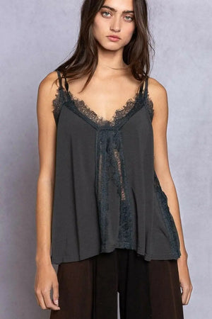 Trendsi Trendsi POL Lace Detail V-Neck Cami - Premium Quality — Star Product of the Day at Jeans.com