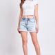 Women's High Rise Fray Hem Shorts