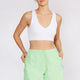 Sage v-neck seamless bra top white