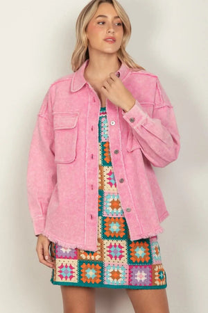 Trendsi Raw Hem Jacket Women's Casual Long Sleeve Button Up Top USA Shipped — Star Product of the Day at Jeans.com