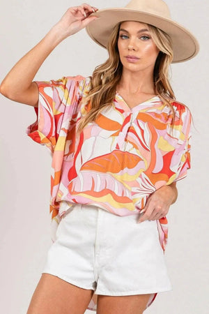 Women's Blouse - Vibrant Abstract Print - Chic & Trendy Top — Star Product of the Day at Jeans.com
