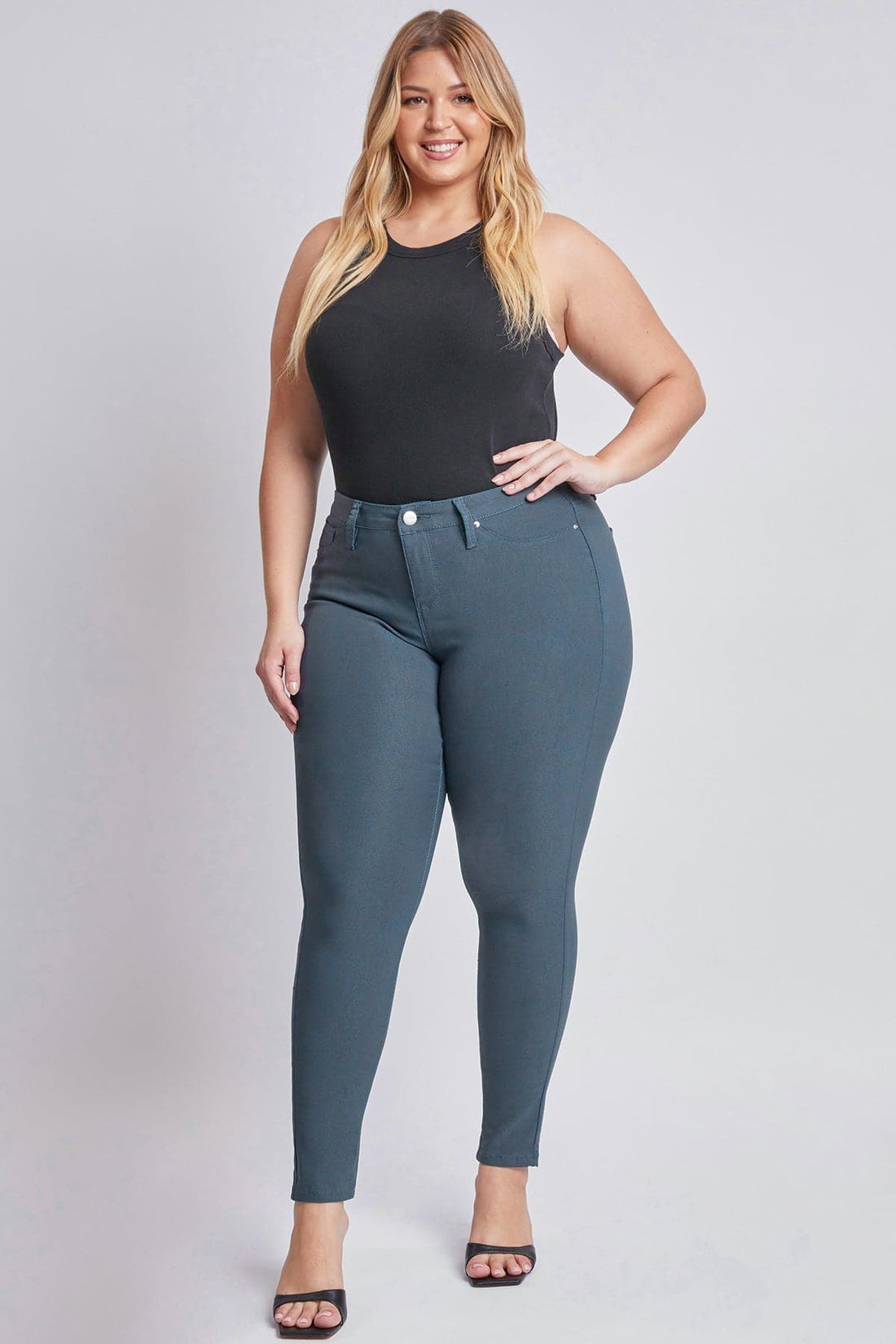 Women's Plus Size Hyperstretch Skinny Pants, Cadet Blue — Star Product of the Day at Jeans.com