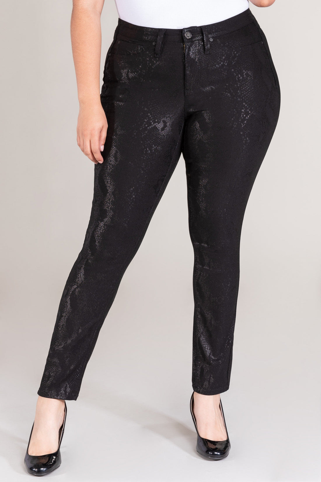 Women's Plus Size Hyperstretch Skinny Pants, Coated Snake — Star Product of the Day at Jeans.com
