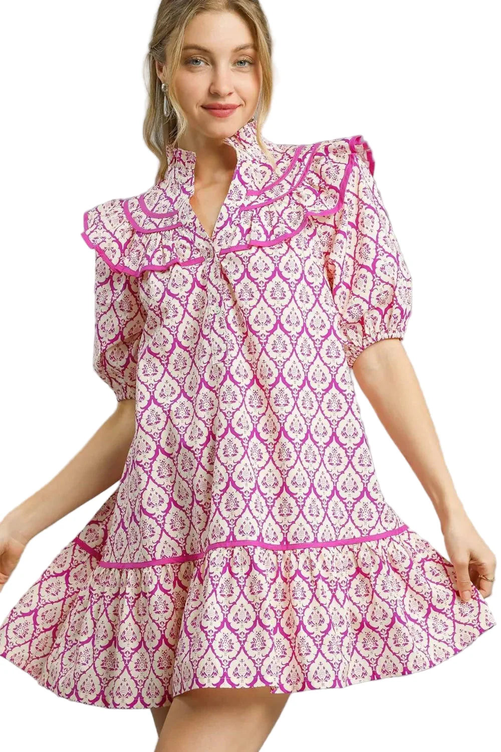 Ruffled Printed Puff Sleeve Mini Dress — Star Product of the Day at Jeans.com