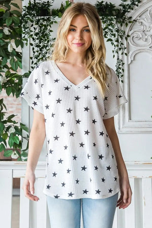 V-Neck Tee - Star Print - Relaxed Fit — Star Product of the Day at Jeans.com