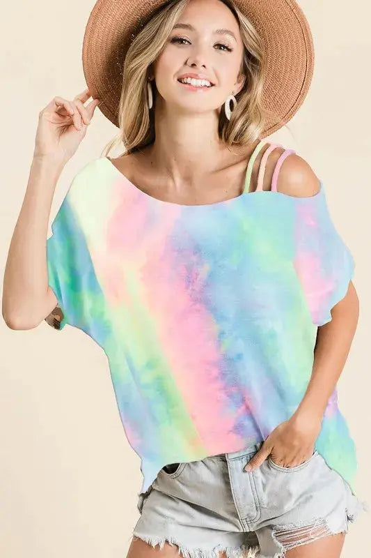 Women's Top - Tie Dye One Shoulder - Trendy Style — Star Product of the Day at Jeans.com