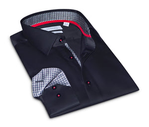 David Button-Up Shirt With Contrast Details // Black // Contemporary Fit (Regular) — Star Product of the Day at Jeans.com