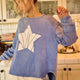 Women's Long Sleeve Top - Star Graphic Mineral Wash - Trendy & Comfy — Star Product of the Day at Jeans.com