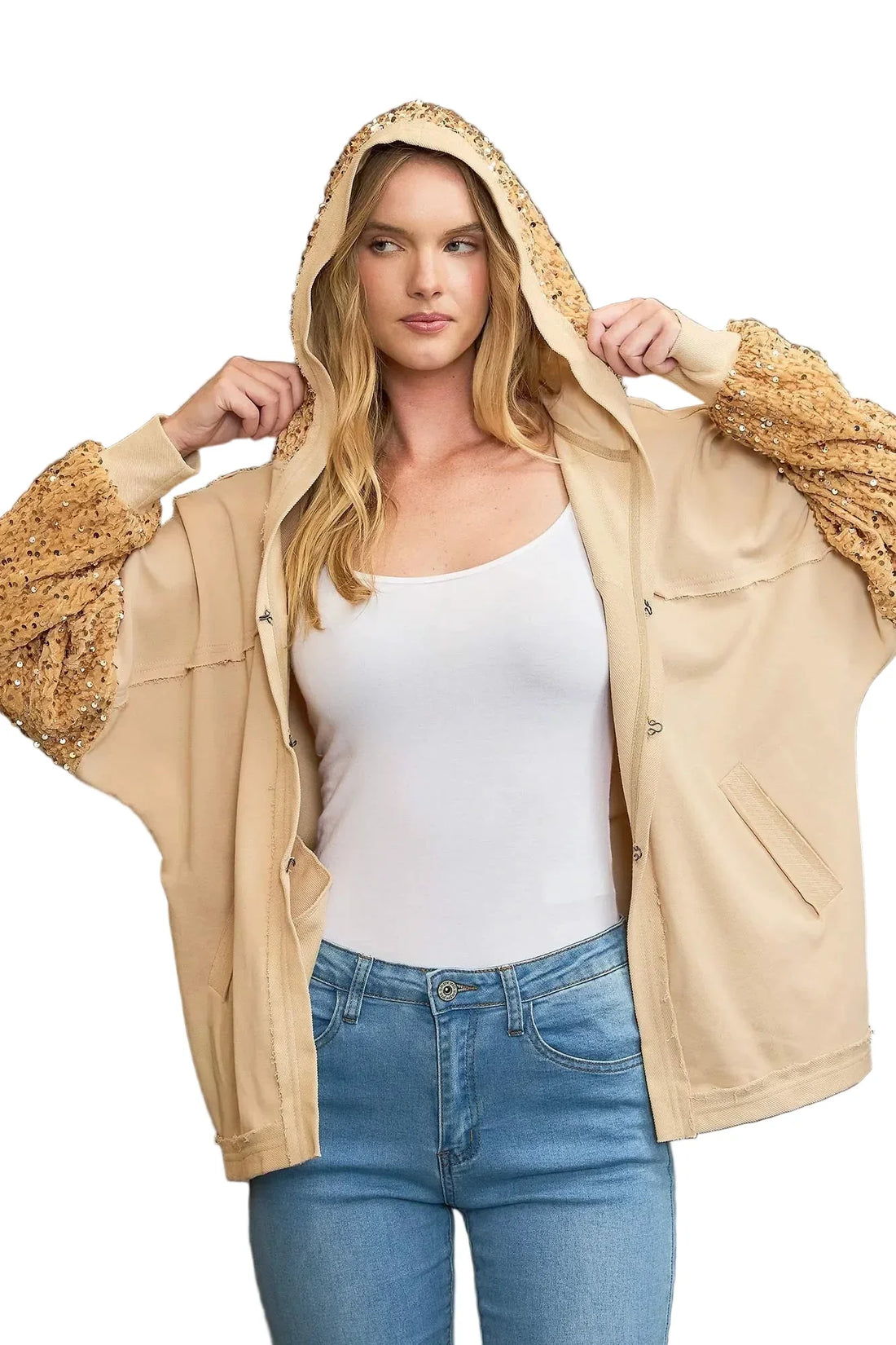 Sequined French Terry Jacket — Star Product of the Day at Jeans.com