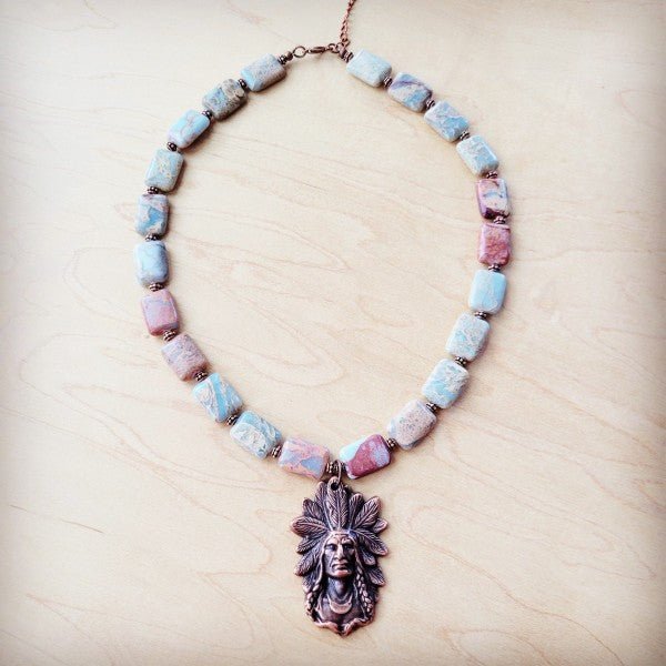 Genuine AquaTerra Necklace w Copper Indian Pendant — Star Product of the Day at Jeans.com