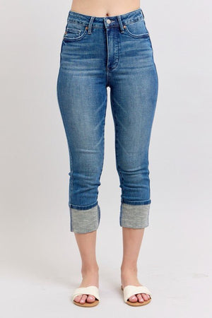 Judy Blue Full Size Skinny Cuff Capris Jeans with Pockets Plus Size — Star Product of the Day at Jeans.com