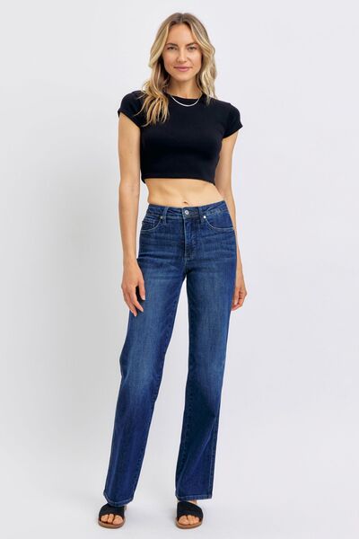 Judy Blue Full Size Tummy Control Straight Jeans Plus Size — Star Product of the Day at Jeans.com