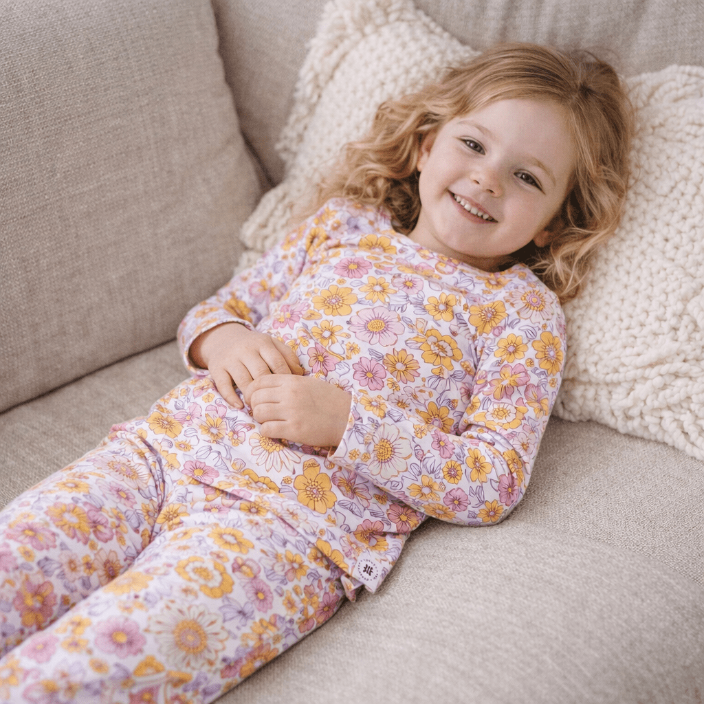 Retro Vintage Flowers Big Kid Pajama Set — Star Product of the Day at Jeans.com