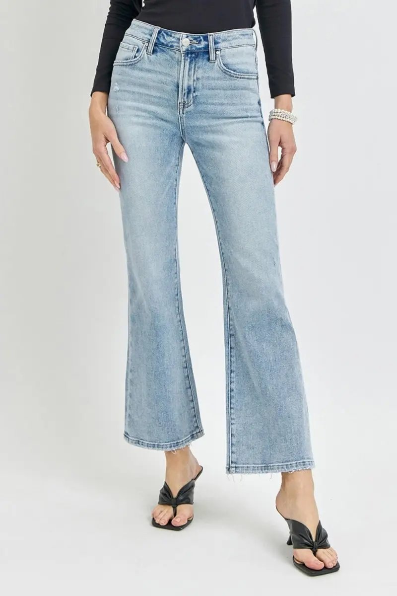 Trendsi RISEN High Rise Flare Jeans Women's Everyday Denim Slimming, USA Ship — Star Product of the Day at Jeans.com