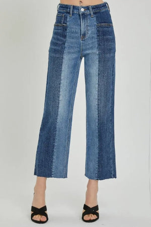 Trendsi RISEN Two-Tone Jeans Women's Casual Denim Mid-Rise with Pockets USA Ship — Star Product of the Day at Jeans.com