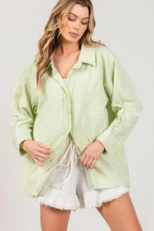 Trendsi Striped Dress Shirt Women's Office Button-Up Top Refined Fit — Star Product of the Day at Jeans.com