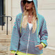 Trendsi Striped Zip-Up Hoodie Women's Fashionable Comfy Jacket — Star Product of the Day at Jeans.com