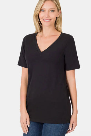 Trendsi Zenana V-Neck Tee Women's Everyday Basic Soft T-Shirt — Star Product of the Day at Jeans.com