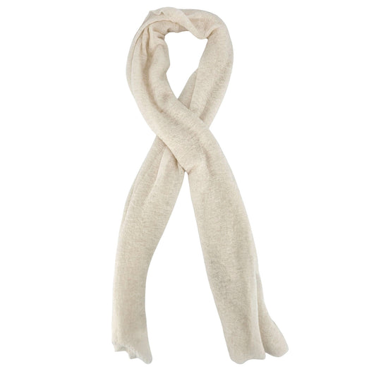 White Small Cashmere Plain Scarf