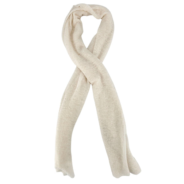 White Small Cashmere Plain Scarf