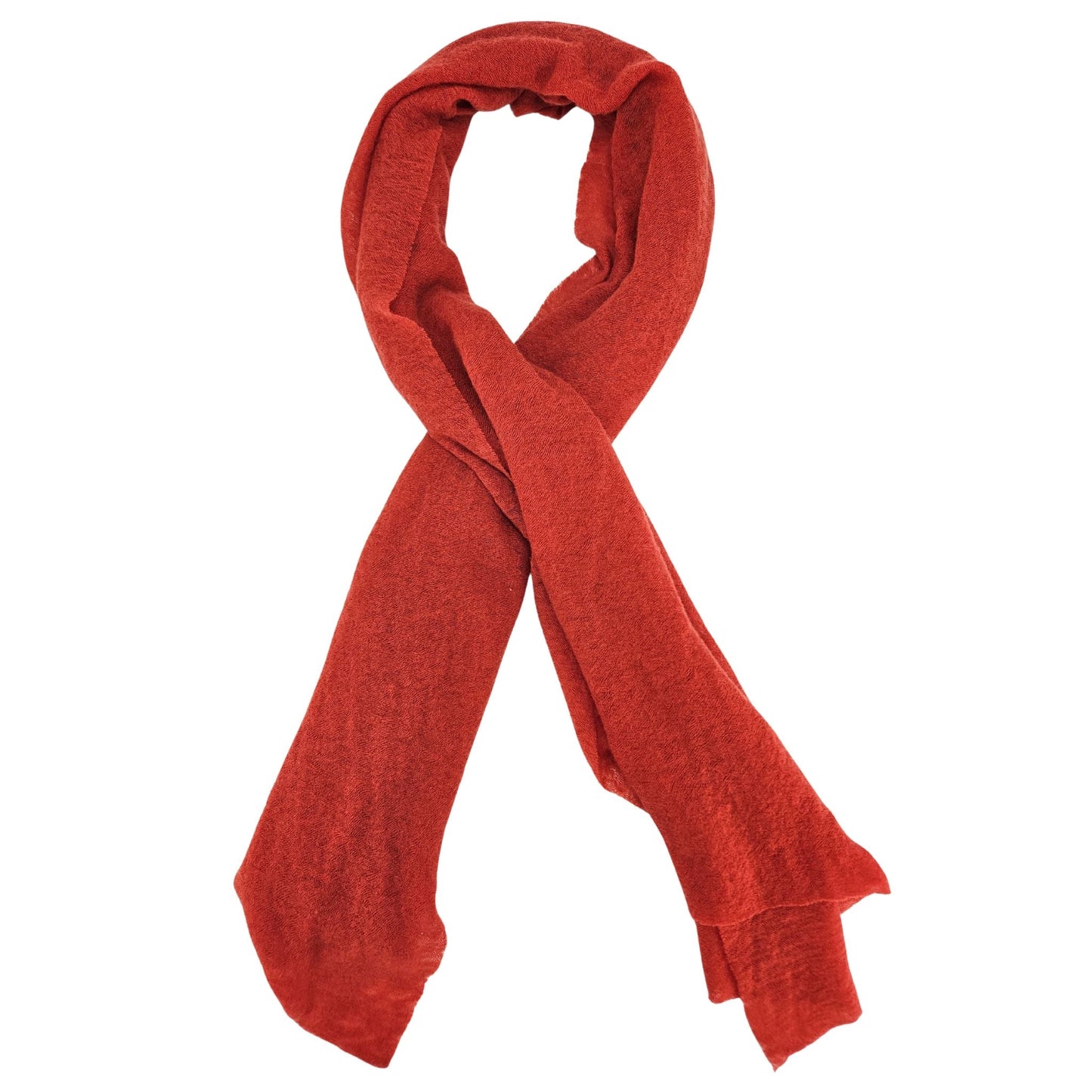 Orange Red Small Cashmere Plain Scarf