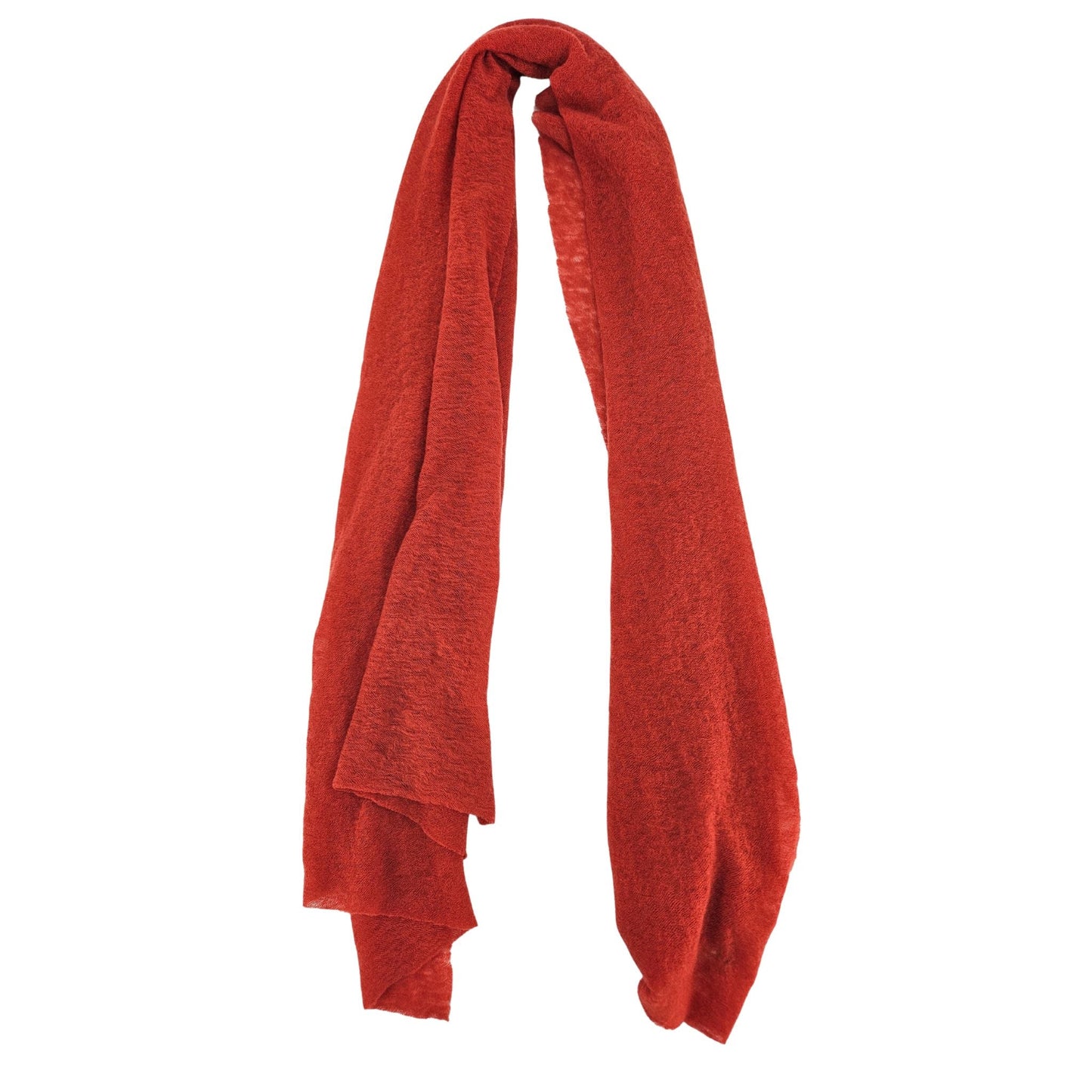 Orange Red Large Cashmere Plain Stole